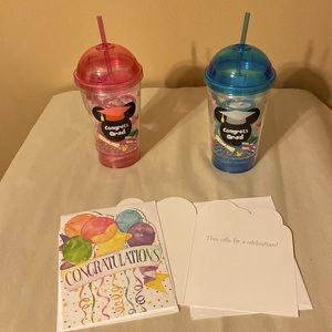 Congrats Grad flashing dome cup(batteries included); card included!🎓🎓🎓🎓🎓🎓